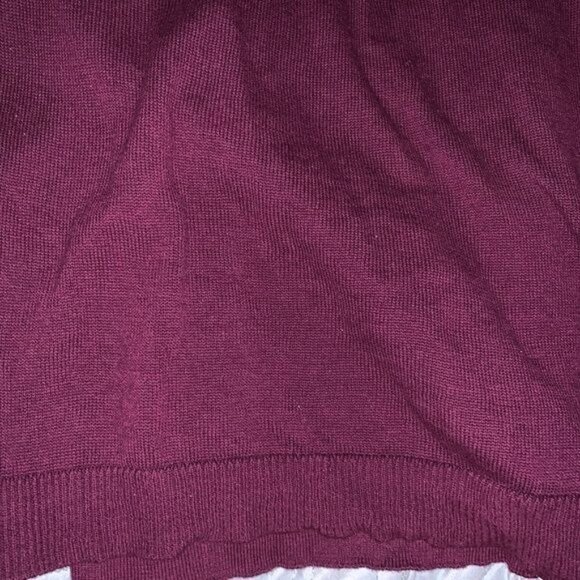Leopard Print Color Block Knit Sweater Xl Burgundy Purple White Animal Print - Picture 6 of 8